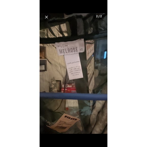 Melrose Sheer Tie Front Crop Top Floral Print Long Sleeve NWT SZ XS - Picture 2 of 2